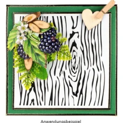 Laser-Kartenaufleger, Hintergrund, Holzmaserung, 14cm x 14cm, 220 g/m², 5 Farben, 20 Stück