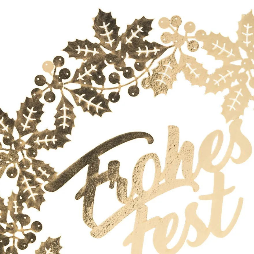 Laser-Kartenaufleger, Kranz Frohes Fest, 13,6cm x 13,8cm, 4 Farbtöne, 20 Stück