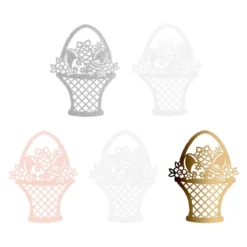 Laser-Kartenaufleger, Osterkorb, 13,8cm x 10,5cm, 220 g/m², 5 Farben, 20 Stück