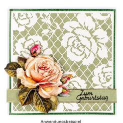 Laser-Kartenaufleger, Rosen 1, 14cm x 14cm, 220 g/m², 5 Farben, 20 Stück