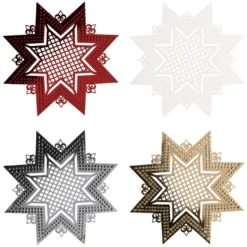 Laser-Kartenaufleger, Stern, Ø 13,9cm, 4 Farbtöne, 20 Stück