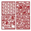 Laser-Kartenaufleger, Winter/Weihnachten 2, 14cm x14cm, 4 versch. Designs, 5 Farbtöne, 20 Stück