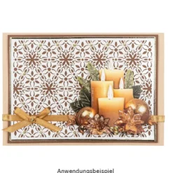 Laser-Kartenaufleger, Zierdeckchen Ornamente, 14,8cm x 10,5cm, 4 Farbtöne, 20 Stück
