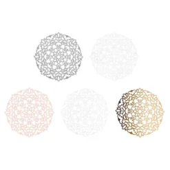 Laser-Kartenaufleger, Zierdeckchen, Ornament 2, Ø 14cm, 220 g/m², 5 Farben, 20 Stück