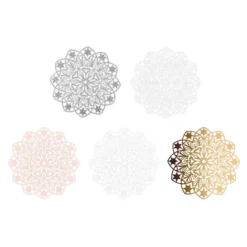 Laser-Kartenaufleger, Zierdeckchen, Ornament 6, Ø 14cm, 220 g/m², 5 Farben, 20 Stück
