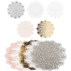 Laser-Kartenaufleger, Zierdeckchen, Ornament 6, Ø 14cm, 220 g/m², 5 Farben, 20 Stück