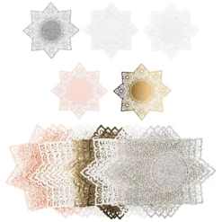 Laser-Kartenaufleger, Zierdeckchen, Ornament 3, Ø 14cm, 220 g/m², 5 Farben, 20 Stück