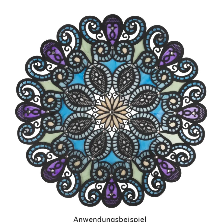Laser-Kartenaufleger, Zierdeckchen, Ornament 22, Ø 14cm, 220 g/m², 5 Farbtöne, 20 Stück