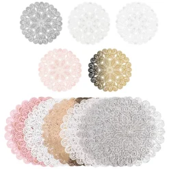 Laser-Kartenaufleger, Zierdeckchen, Ornament 22, Ø 14cm, 220 g/m², 5 Farbtöne, 20 Stück