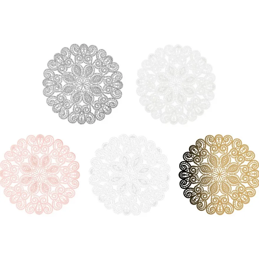 Laser-Kartenaufleger, Zierdeckchen, Ornament 22, Ø 14cm, 220 g/m², 5 Farbtöne, 20 Stück