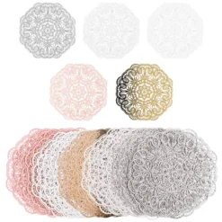 Laser-Kartenaufleger, Zierdeckchen, Ornament 16, Ø 14cm, 220 g/m², 5 Farbtöne, 20 Stück
