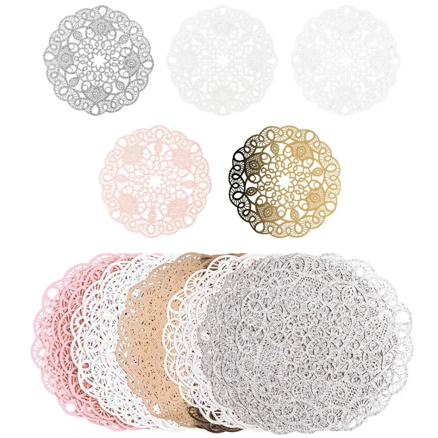 Laser-Kartenaufleger, Zierdeckchen, Ornament 20, Ø 14cm, 220 g/m², 5 Farbtöne, 20 Stück