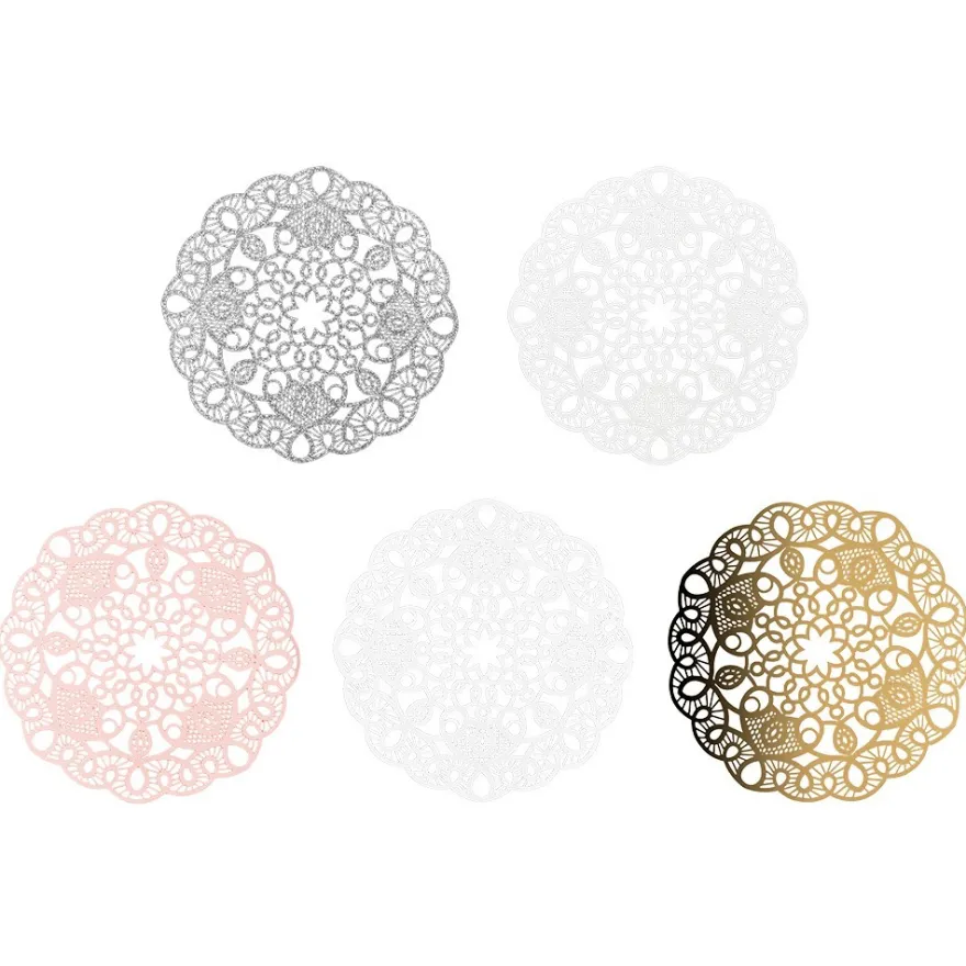 Laser-Kartenaufleger, Zierdeckchen, Ornament 20, Ø 14cm, 220 g/m², 5 Farbtöne, 20 Stück
