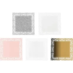Laser-Kartenaufleger, Zierdeckchen, Ornament 13, 14cm x 14cm, 220 g/m², 5 Farbtöne, 20 Stück