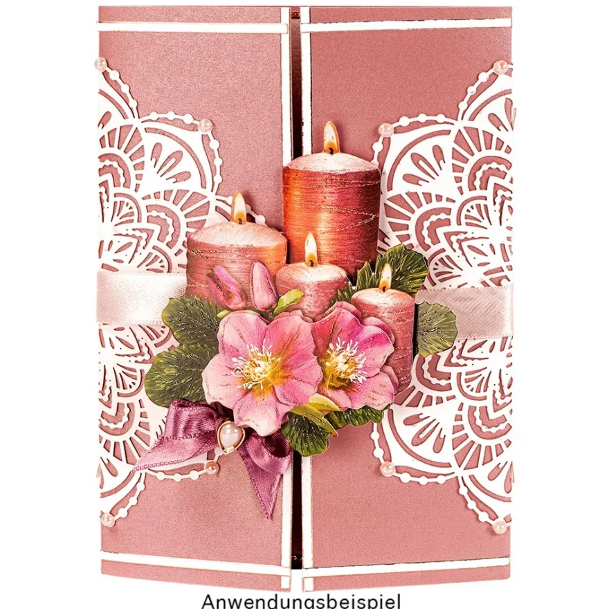 Laser-Kartenaufleger, Zierdeckchen, Ornament 23, Ø 14cm, 220 g/m², 5 Farbtöne, 20 Stück