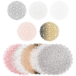 Laser-Kartenaufleger, Zierdeckchen, Ornament 15, Ø 14cm, 220 g/m², 5 Farbtöne, 20 Stück