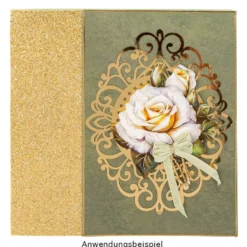 Laser-Kartenaufleger, Zierdeckchen, Ornament 9, 13,2cm x 10,4cm, 220 g/m², 5 Farbtöne, 20 Stück
