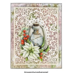 Laser-Kartenaufleger, Zierdeckchen, Ornament 14, 14cm x 11,2cm, 220 g/m², 5 Farbtöne, 20 Stück
