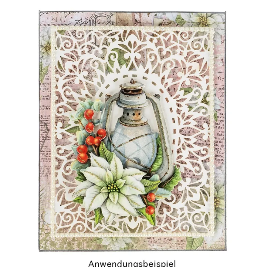 Laser-Kartenaufleger, Zierdeckchen, Ornament 14, 14cm x 11,2cm, 220 g/m², 5 Farbtöne, 20 Stück