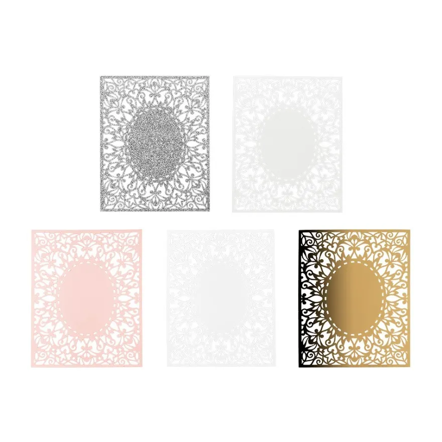 Laser-Kartenaufleger, Zierdeckchen, Ornament 14, 14cm x 11,2cm, 220 g/m², 5 Farbtöne, 20 Stück