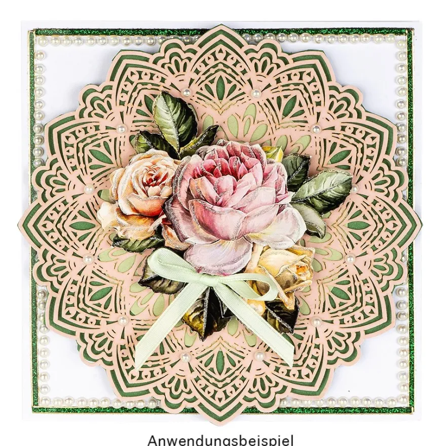 Laser-Kartenaufleger, Zierdeckchen, Ornament 24, Ø 14,5cm, 220 g/m², 5 Farbtöne, 20 Stück