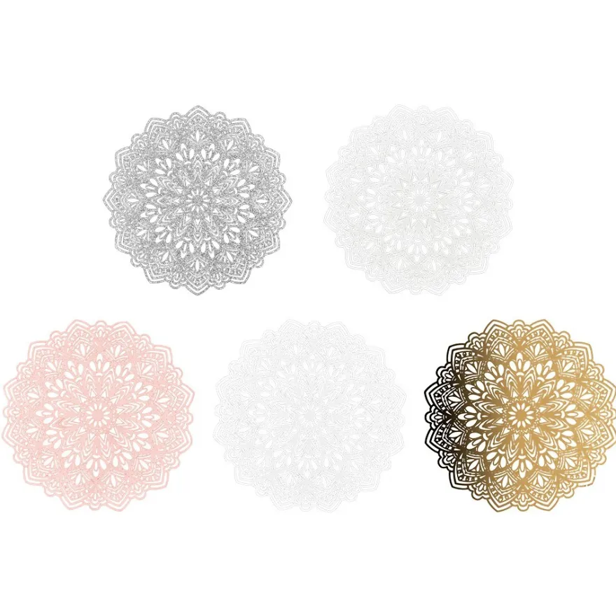 Laser-Kartenaufleger, Zierdeckchen, Ornament 24, Ø 14,5cm, 220 g/m², 5 Farbtöne, 20 Stück