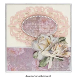 Laser-Kartenaufleger, Zierdeckchen, Ornament 10, 14cm x 9,2cm, 220 g/m², 5 Farbtöne, 20 Stück