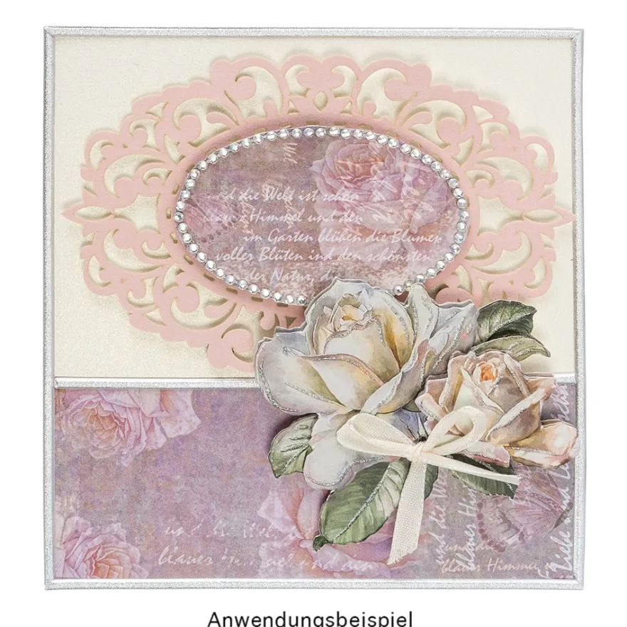 Laser-Kartenaufleger, Zierdeckchen, Ornament 10, 14cm x 9,2cm, 220 g/m², 5 Farbtöne, 20 Stück