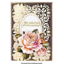Laser-Kartenaufleger, Zierdeckchen, Ornament 8, 14cm x 9,4cm, 220 g/m², 5 Farbtöne, 20 Stück