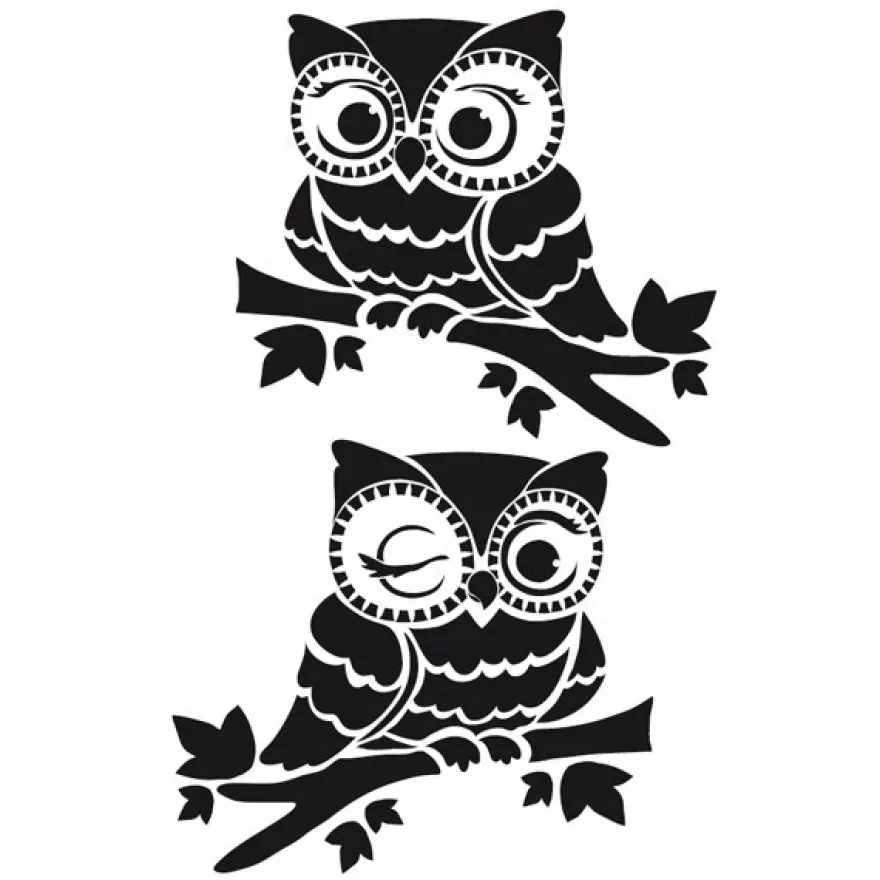 Laser-Kunststoff-Schablone, DIN A4, Eulen auf Ast
