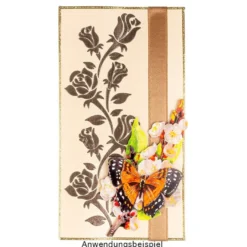Laser-Kunststoff-Schablone, DIN A4, Rosen-Ornamente 1