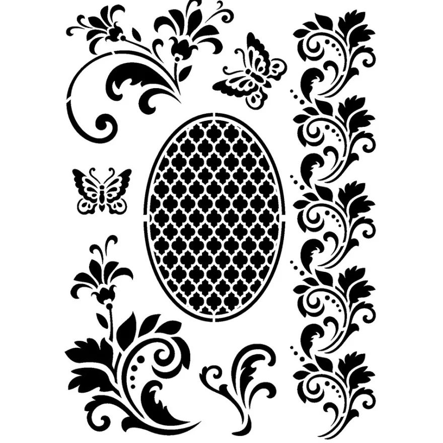 Laser-Kunststoff-Schablone, DIN A4, Ornamente 4