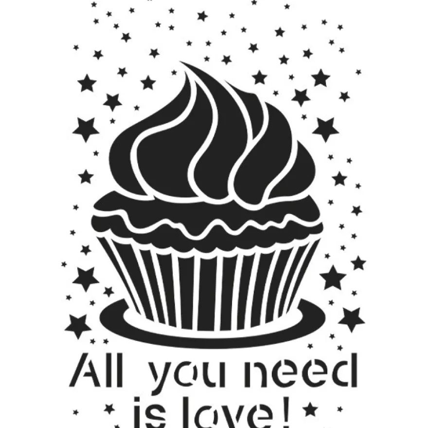 Laser-Kunststoff-Schablone, DIN A3, Cupcake