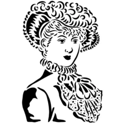 Laser-Kunststoff-Schablone, DIN A4, Vintage-Dame