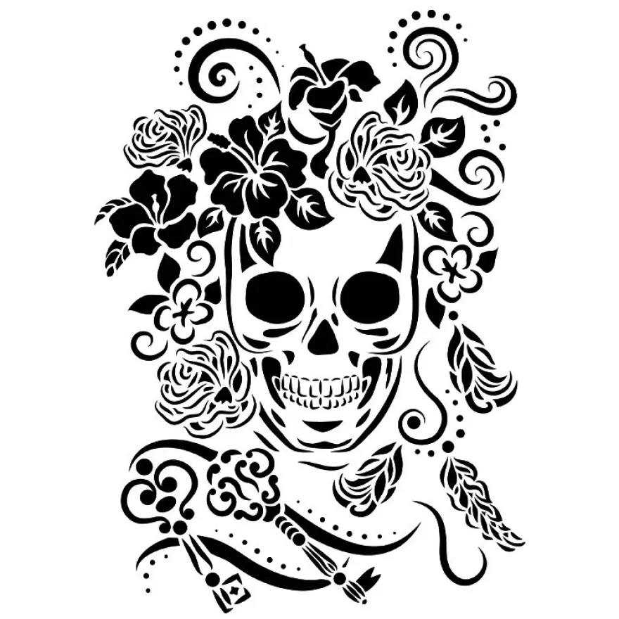 Laser-Kunststoff-Schablone, DIN A4, Totenkopf
