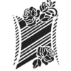 Laser-Kunststoff-Schablone, DIN A3, Schlanke Linie, Rosen