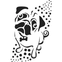 Laser-Kunststoff-Schablone, DIN A4, Mops
