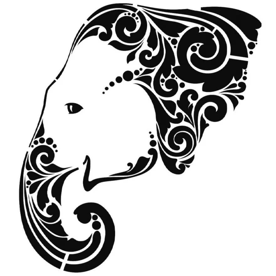 Laser-Kunststoff-Schablone, DIN A4, Elefant