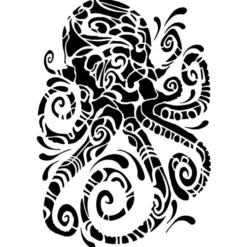 Laser-Kunststoff-Schablone, DIN A4, Oktopus