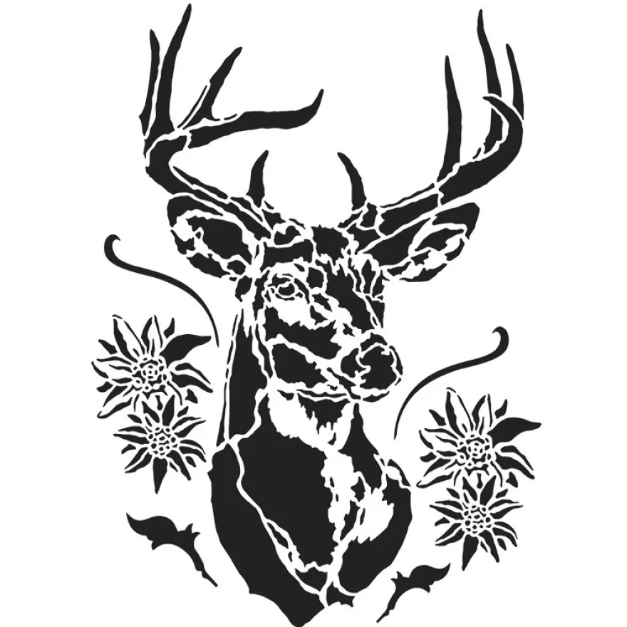 Laser-Kunststoff-Schablone, DIN A4, Hirsch