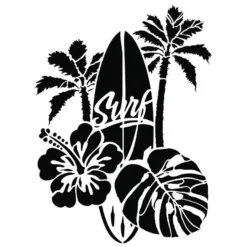 Laser-Kunststoff-Schablone, DIN A4, Surf-Sport,