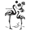 Laser-Kunststoff-Schablone, DIN A4, Flamingos