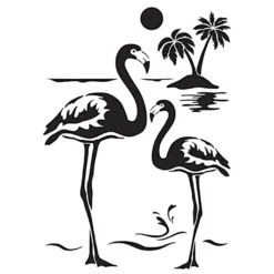 Laser-Kunststoff-Schablone, DIN A4, Flamingos