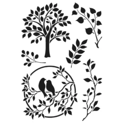 Laser-Kunststoff-Schablonen, Florale Ornamente & Bordüren, DIN A4, 10 Stück