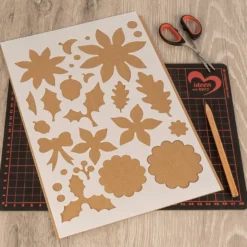 Laser-Kunststoff-Schablonen, DIN A4, Winter, Weihnachten, 6 Stück