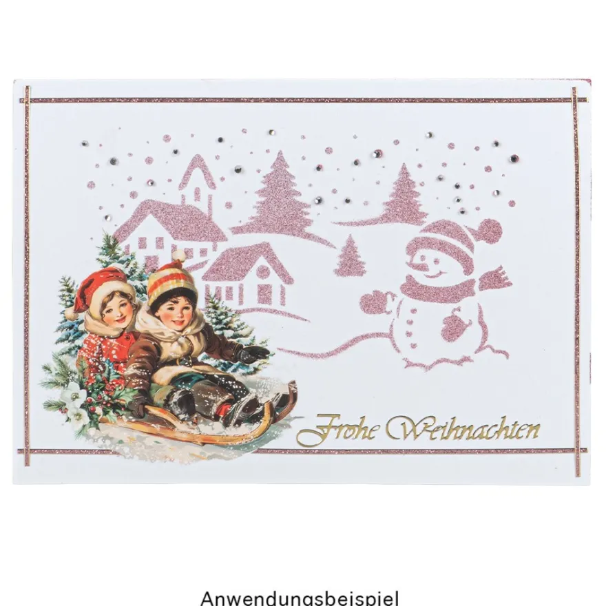 Laser-Schablonen, selbstklebend, Winter/Weihnachten, DIN A5, 15 Stück