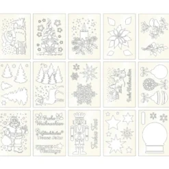 Laser-Schablonen, selbstklebend, Winter/Weihnachten, DIN A5, 15 Stück