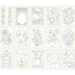Laser-Schablonen, selbstklebend, Sortierung 1, 11,5cm x 16,5cm, inkl. Schutzfolien, 15 Stück