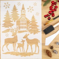 Laser-Schablone, Winterlandschaft, DIN A4