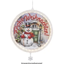 LED-Acryl-Rahmen, Ø 20,8cm, mit 36 LEDs in Warmweiß, inkl. Timer